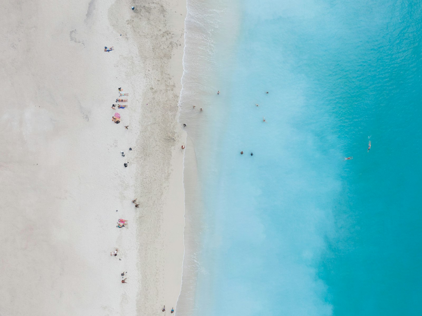 Aerial view of the turquoise bay at Mindelo, Cape Verde